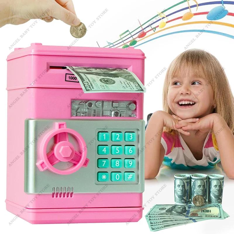암호가 있는 미니 ATM 동전 저금통, 디지털 동전 절약, 안전한 예금, 어린이 장난감, 돈 상자, 어린이 생일 선물